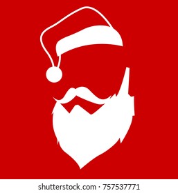 santa clause face hat and beard mustache
