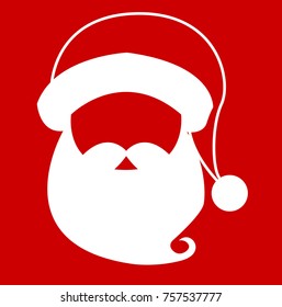 santa clause face hat and beard mustache