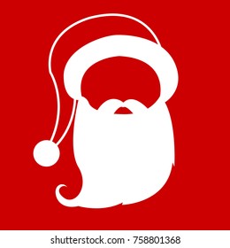 santa clause face hat and beard mustache