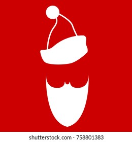 santa clause face hat and beard mustache