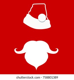 santa clause face hat and beard mustache