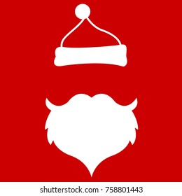 santa clause face hat and beard mustache