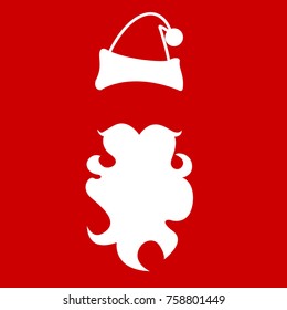 santa clause face hat and beard mustache