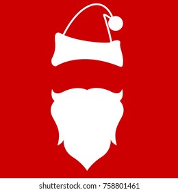 santa clause face hat and beard mustache