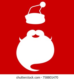 santa clause face hat and beard mustache