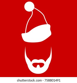 santa clause face hat and beard mustache