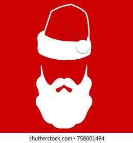 santa clause face hat and beard mustache