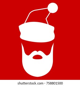 santa clause face hat and beard mustache