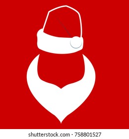 santa clause face hat and beard mustache