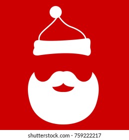 santa clause face hat and beard mustache