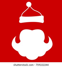 santa clause face hat and beard mustache
