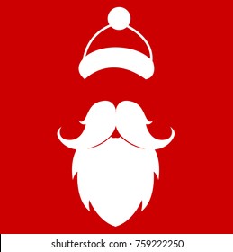 santa clause face hat and beard mustache