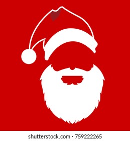 santa clause face hat and beard mustache