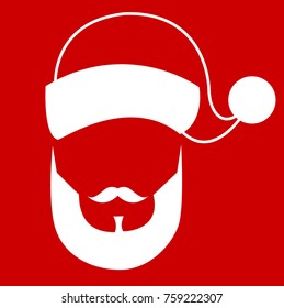 santa clause face hat and beard mustache