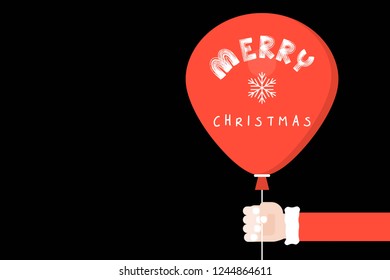 Santa clause Hand holding ball vector illustration, flat design