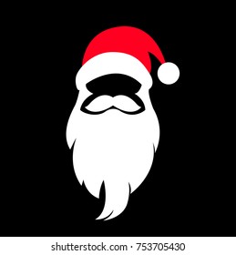 santa clause hat and beard