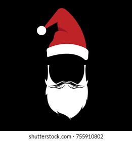 santa clause hat and beard