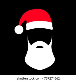 santa clause hat and beard