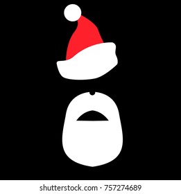 santa clause hat and beard mustache