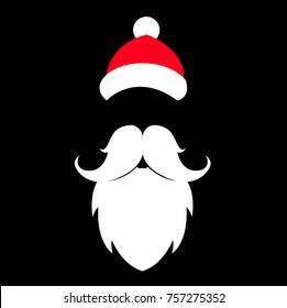 santa clause hat and beard mustache