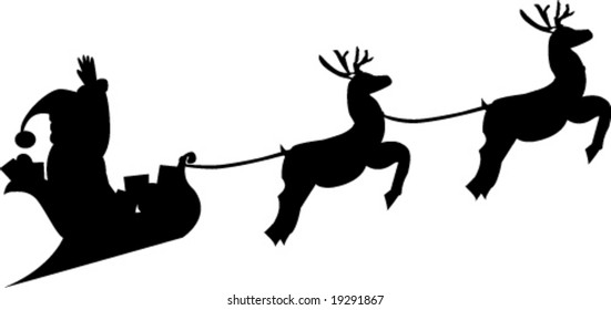 santa clause and his reindeer shape