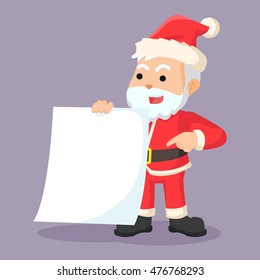 santa clause holding blank paper