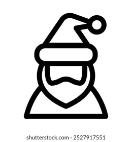 Santa Clause icon in thin line style vector illustration graphic design