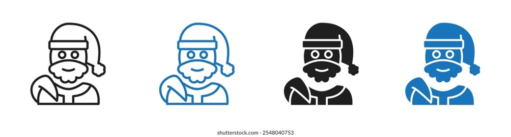 Santa clause icon Vector set outline