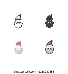 santa clause icons vector with four different style