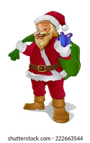 Santa Clause an illustrated cartoon character for Christmas. Funny Cartoon Santa Claus illustrations