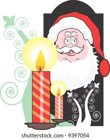 Santa clause and lighted candles	