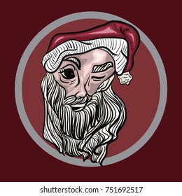 Santa clause logo character design illustration 