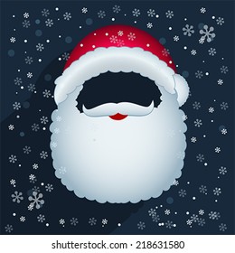 Santa Clause mask, add face, vector. Christmas and New Year concept