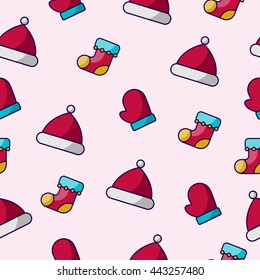 Santa Clause Merry Christmas and Happy New year background seemless pattern, Illustration fullprint repeatable element
