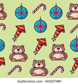 Santa Clause Merry Christmas and Happy New year background seemless pattern, Illustration fullprint repeatable element