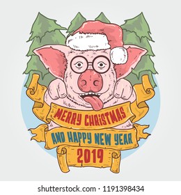 Santa clause merry christmas vector editable layers