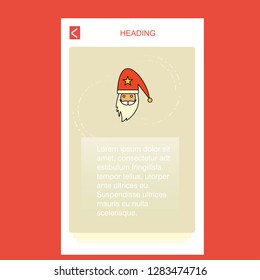 Santa clause mobile vertical banner design design. Vector
