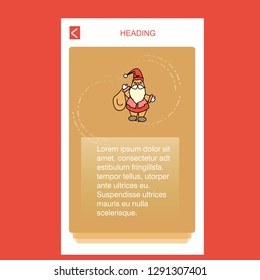 Santa clause mobile vertical banner design design. Vector