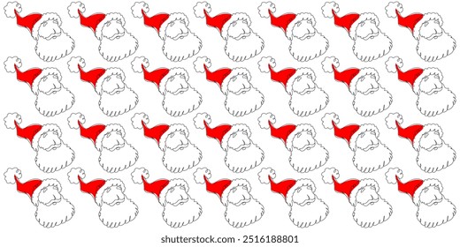 Santa clause outline vector design for christmas day
