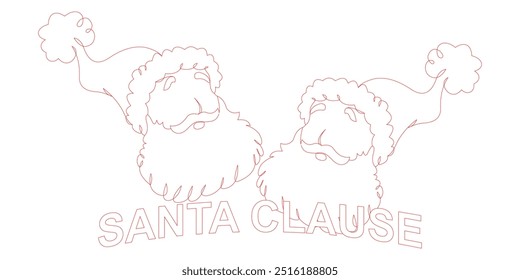Santa clause outline vector design for christmas day