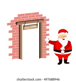 Santa Clause ready for christmas. Vector Illustration isolated