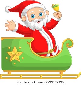 La cláusula de Santa hace sonar su campana y va a dar algunos regalos a los niños como ilustración