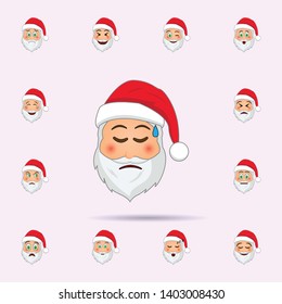 Santa Clause in sadness in a cold sweat emoji icon. Santa claus Emoji icons universal set for web and mobile