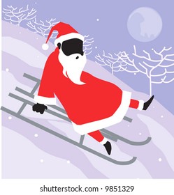 Santa clause skeing	
