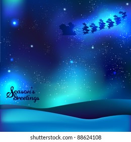 santa clause in the sky vector background