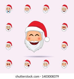 Santa Clause in smile emoji icon. Santa claus Emoji icons universal set for web and mobile