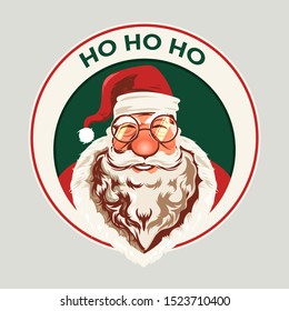 Santa Clause smile face with beard and hat and say ho ho ho at Christmas Eve midnight