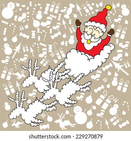 santa clause with snow background for Christmas's Day vector.