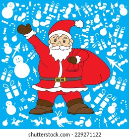 santa clause with snow background for Christmas's Day vector.