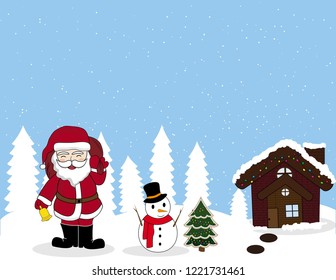 Santa Clause, Snowman,happy merry in christmas  